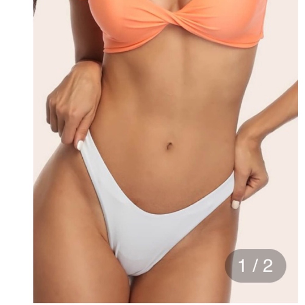 White High Leg Bikini Bottoms
